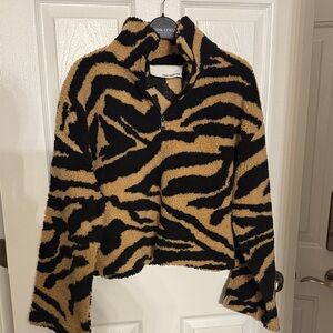 Pink Martini Zebra Print Fleece Pullover